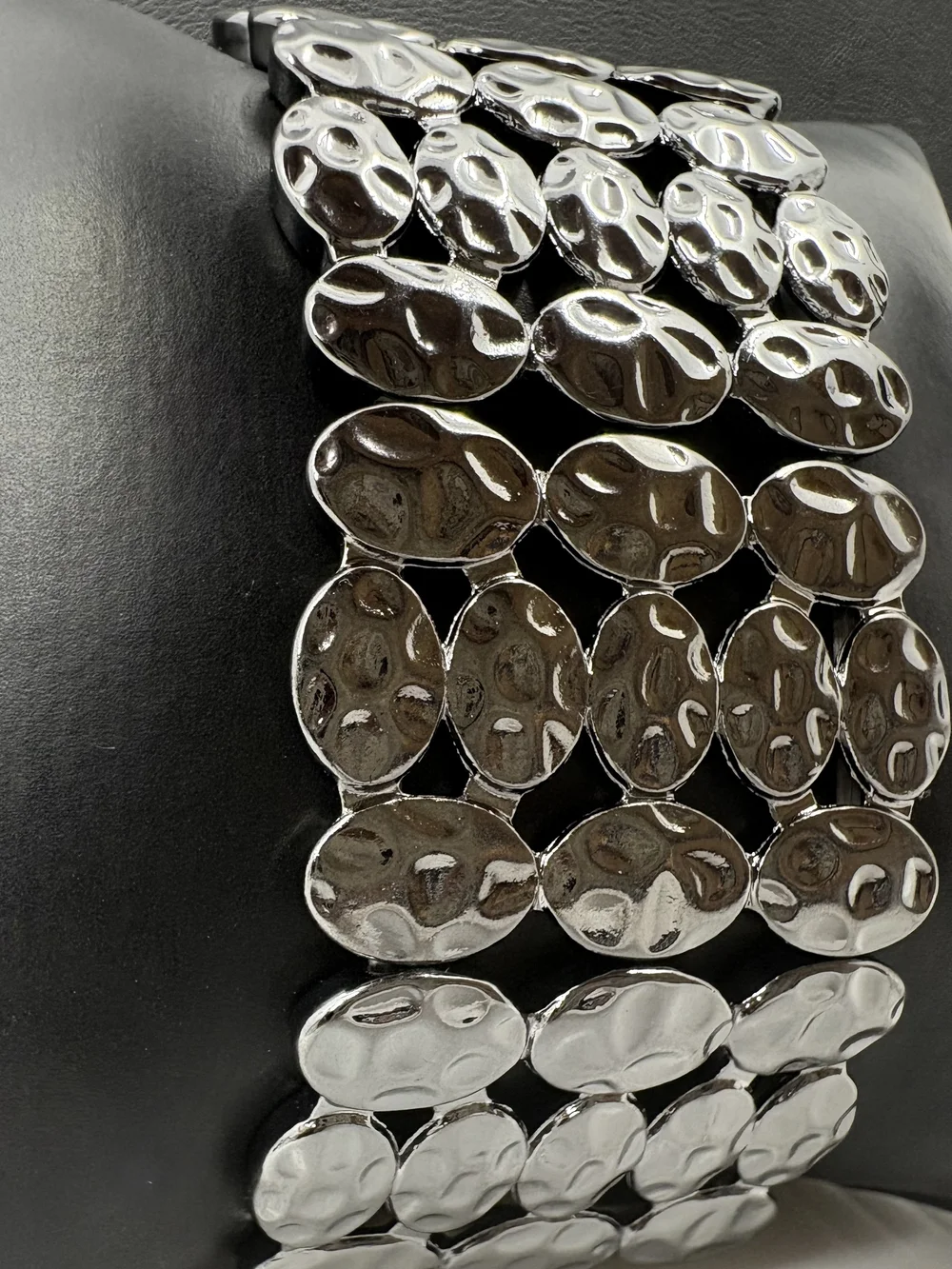 Sterling Silver-Tone Oval Link Stretch Bracelet - Women's Jewelry